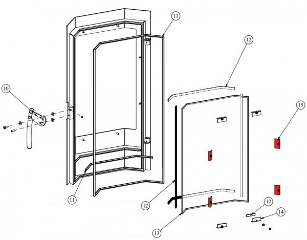 Fireplace Karthago Novo 2 Scheibenhalter Set oben/unten