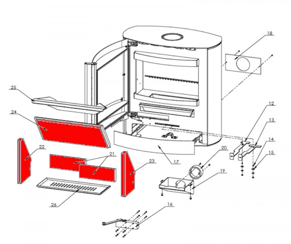 Fireplace Adamis Feuerraumauskleidung