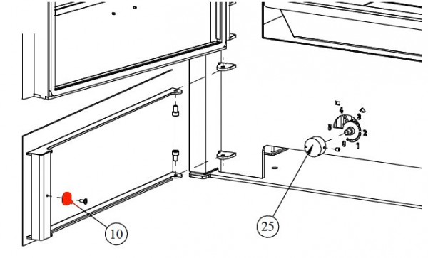 Fireplace Perondi Holzfachtür Verriegelung magnetisch