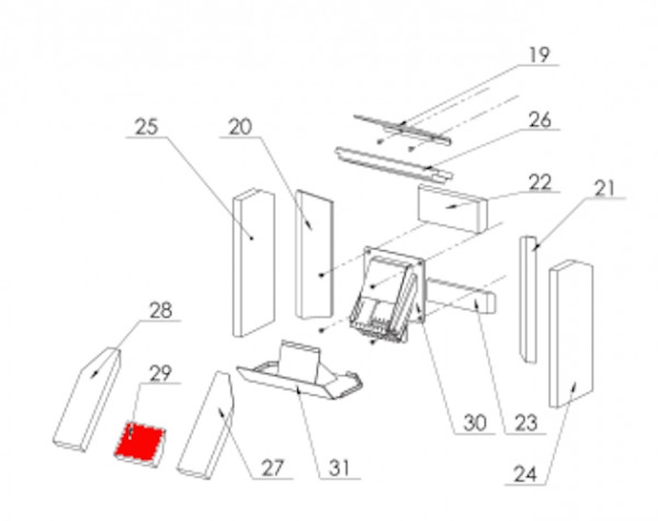 Fireplace Gravio Seitenstein vorne mittig