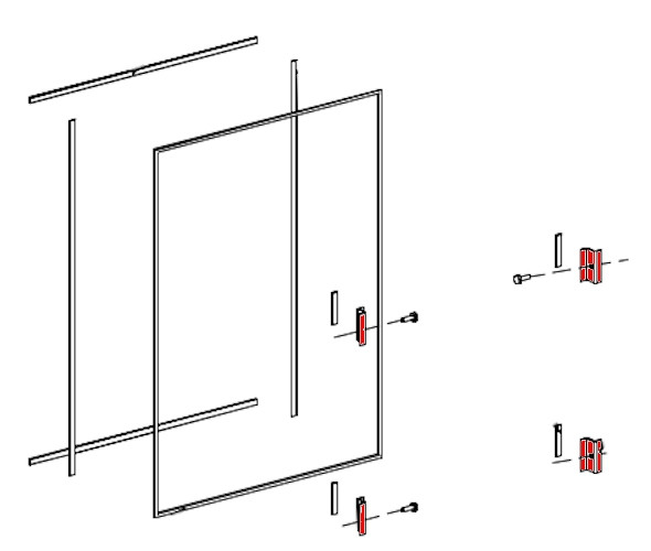 Fireplace Paris Scheibenhalter Set links/rechts